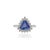 Victorian 1.38ct Trillion-Cut Tanzanite & Diamond Halo Ring 18k White Gold Size 6.5 For Sale - Image 4 of 16