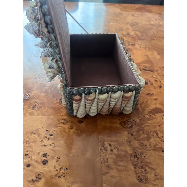 Cream Vintage Shell Encrusted Box For Sale - Image 8 of 10
