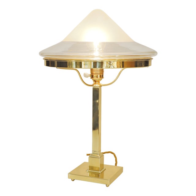 Art Nouveau Floor Lamp in Brass and Glass, 1890s For Sale