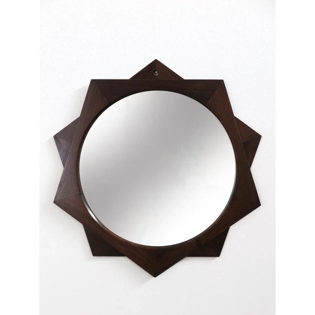 Italian mirror designed by Ico Parisi and produced by Stildomus with solid wood frame, made in Italy in the 1960s This...