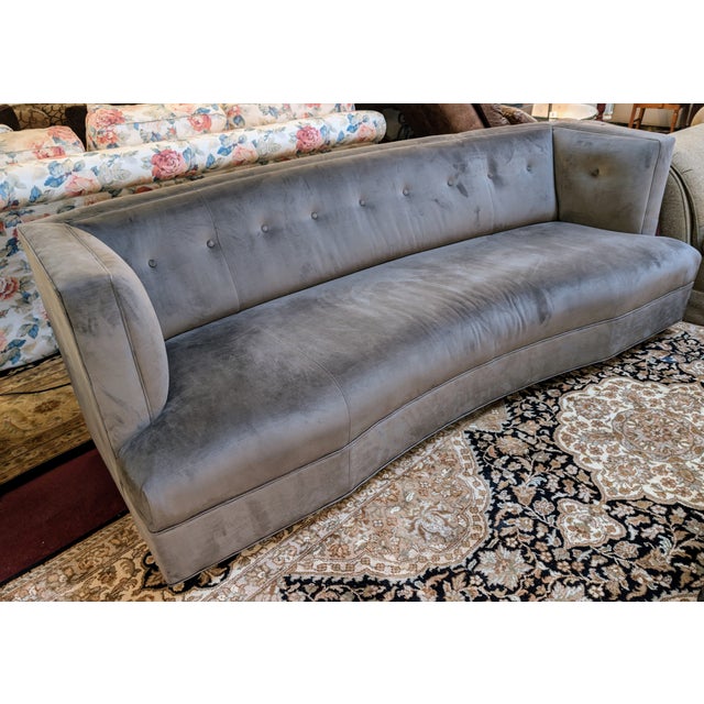 Mitchell Gold & Bob Williams Modern Grey Microfiber Sofa For Sale In Houston - Image 6 of 8