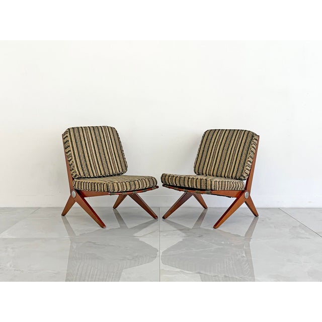 Pierre Jeanneret Scissor Lounge Chairs, Knoll, 1965, Original Cushions Included For Sale - Image 12 of 15
