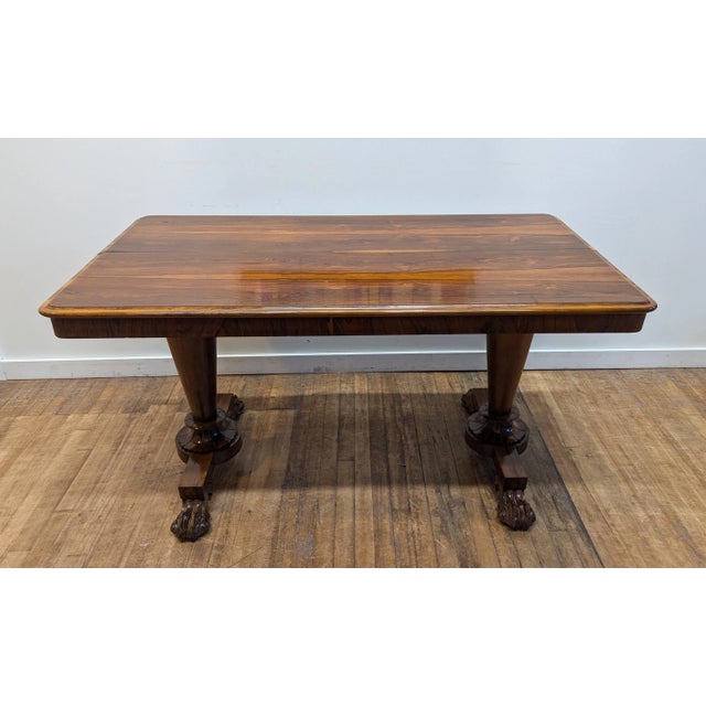 A William IV Rosewood Library Table Writing Desk. Wonderful 19th century William IV Library Table with rosewood top with...