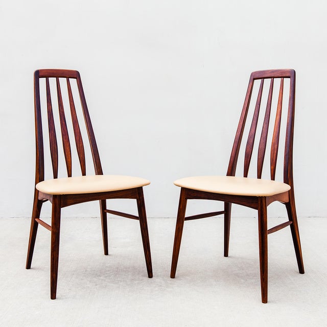 Wood 1970s Restored Danish Mid Century Modern Rosewood "Eva" Dining Chairs by Niels Koefoed For Sale - Image 7 of 13