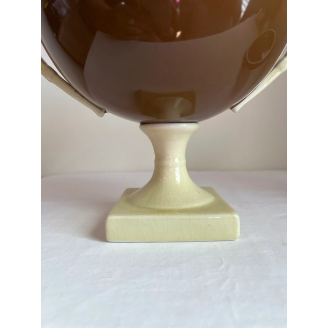 Vintage Neoclassical Style Porcelain Urn With With Lid and Handles by Global Views For Sale In Lexington, KY - Image 6 of 10