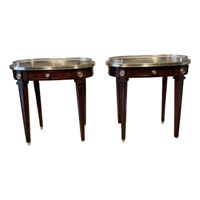 Pair of Vintage Walnut Regency-Style Side Tables For Sale