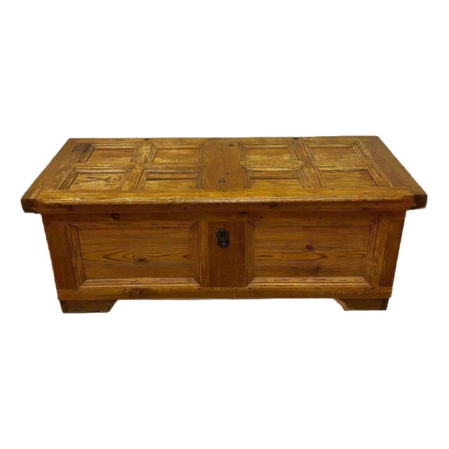 Antique Chest in Larch Wood and Iron Fittings, 1800s For Sale