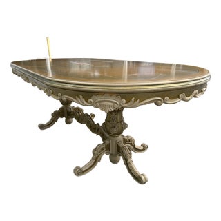 1970s Italian Baroque Gold Beech Dining Table – 1 Piece For Sale