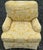 Impeccably crafted club chair by Southwood furniture upholstered in a cheerful yellow damask. Rolled arms , loose seat and...