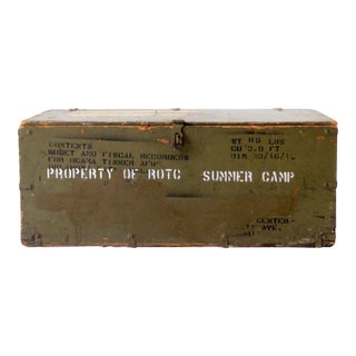 Wwii Military Storage Wooden Crate Trunk For Sale
