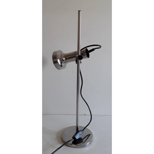 Vintage Chromed Metal Adjustable Table Lamp from Simon & Schelle, 1960s For Sale - Image 4 of 8