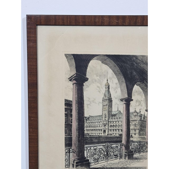 Albrecht Bruck, Town Hall in Hamburg, Etching For Sale - Image 10 of 15