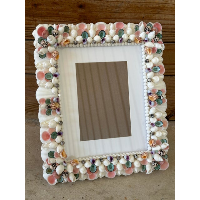 Shell Coastal Handmade Seashell Picture Frame For Sale - Image 7 of 10
