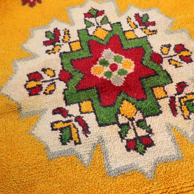 Textile Small Vintage Yellow Moroccan Rug 3x5 Ft For Sale - Image 7 of 8