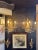 Contemporary Pair of Rococo Style Brass and Crystal Bi Level Three Light Sconces. Great design and with wiring intact and...