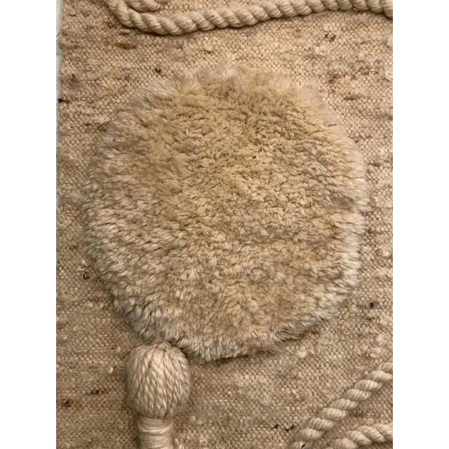 Metal Large Handwoven Wool Wall Art / Tapestry Attributed to Jane Knight For Sale - Image 7 of 12