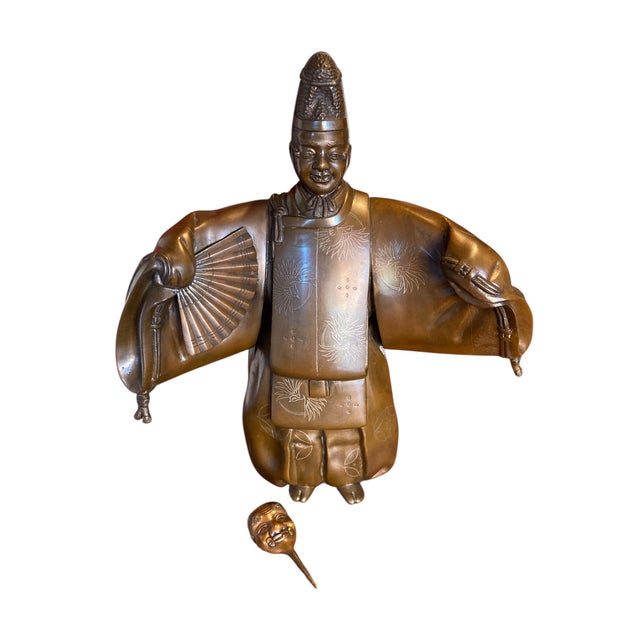 Japanese Meiji Bronze Noh Actor by Matsumori, 1860 For Sale - Image 11 of 11