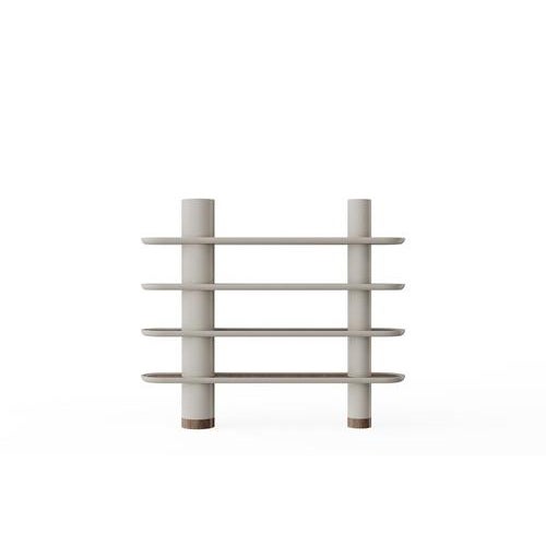 Wood Mina 240 Graphite Grey Lacquer Finish and Walnut Wall Unit by Ultramobili For Sale - Image 7 of 12