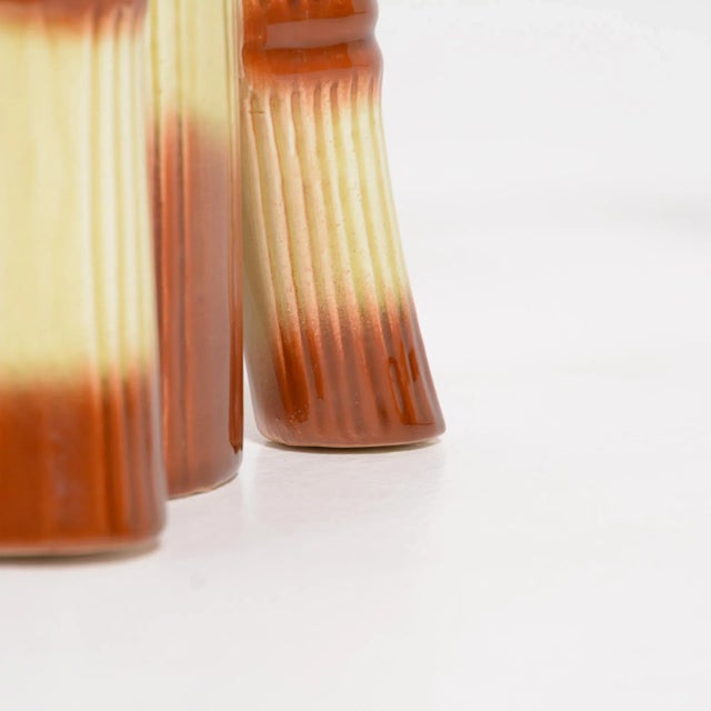 Mid-Century Faux Bamboo Vases, Set of 2 For Sale - Image 11 of 15