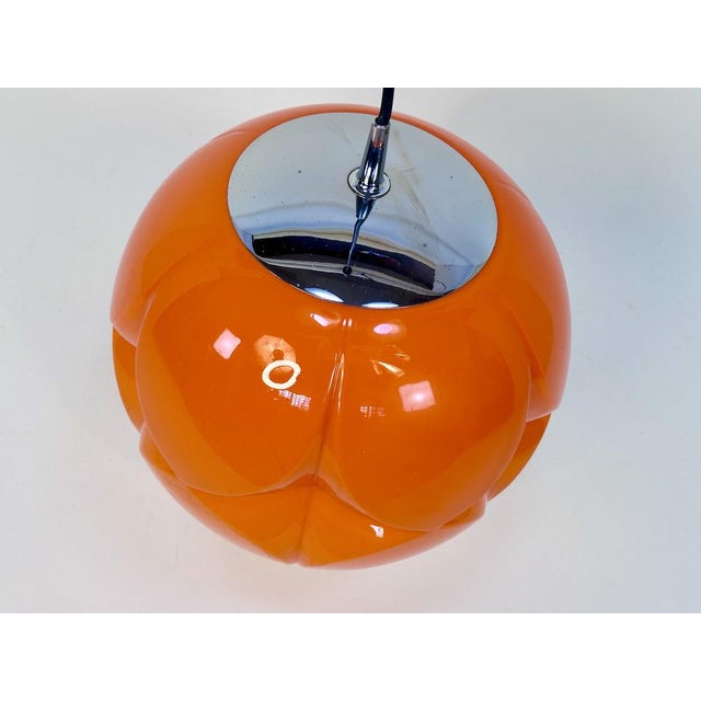 Large Space Age Sculptural Opaline Glass and Chrome Hanging Lamp from Peill & Putzler, Germany, 1960s For Sale - Image 9 of 18