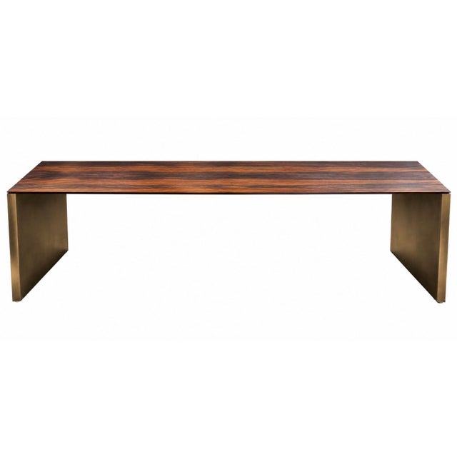 Rosewood and Solid Bronze Architectural Bench, 1970’s. Original in beautiful condition. Bench is extremely heavy. Measures...