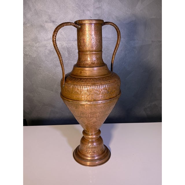 Chiseled and Embossed Copper Amphora, 1890s For Sale - Image 3 of 17