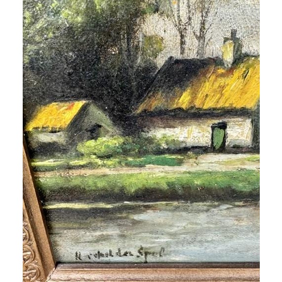 Early 20th Century Antique European Pastoral Landscape Oil on Canvas, Signed by Artist For Sale - Image 5 of 10