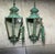 Green : Pair of Vintage Solid Brass Outdoor Wall Lanterns / 16” High For Sale - Image 8 of 15