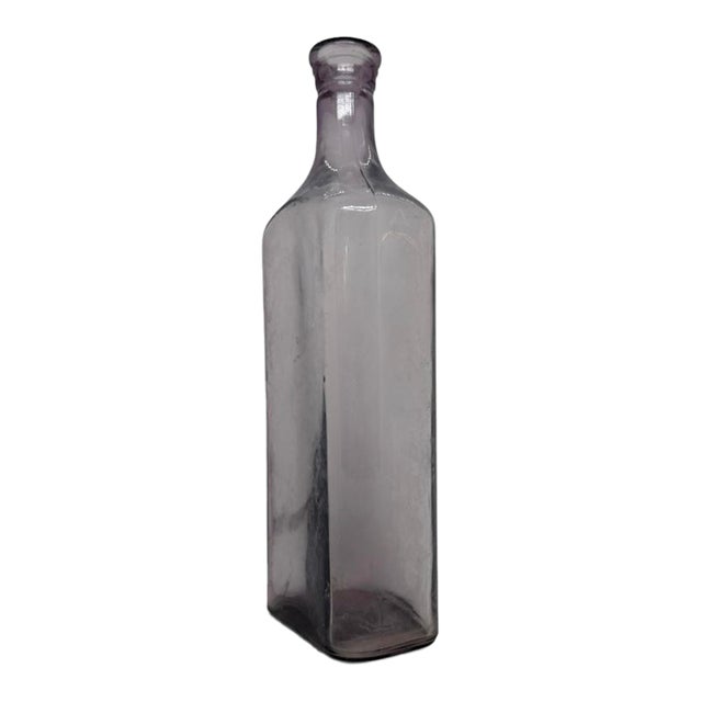 Antique Sun-Purple Amethyst Medicine Bottle Illinois Glass Company Diamond I 1915-1920s For Sale