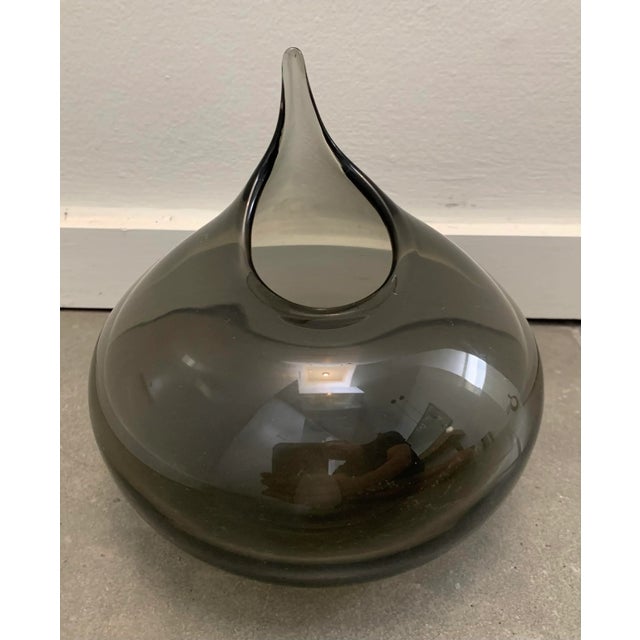 Gray Vintage Late 20th Century Colored Glass Vase For Sale - Image 8 of 10