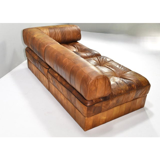 DS-88 Sectional Daybed in Cognac Tan Leather from de Sede, 1970s, Set of 8 For Sale - Image 9 of 18