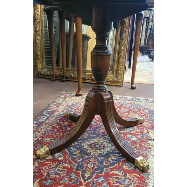 Brown 1940s Mahogany Drum Center Table For Sale - Image 8 of 16