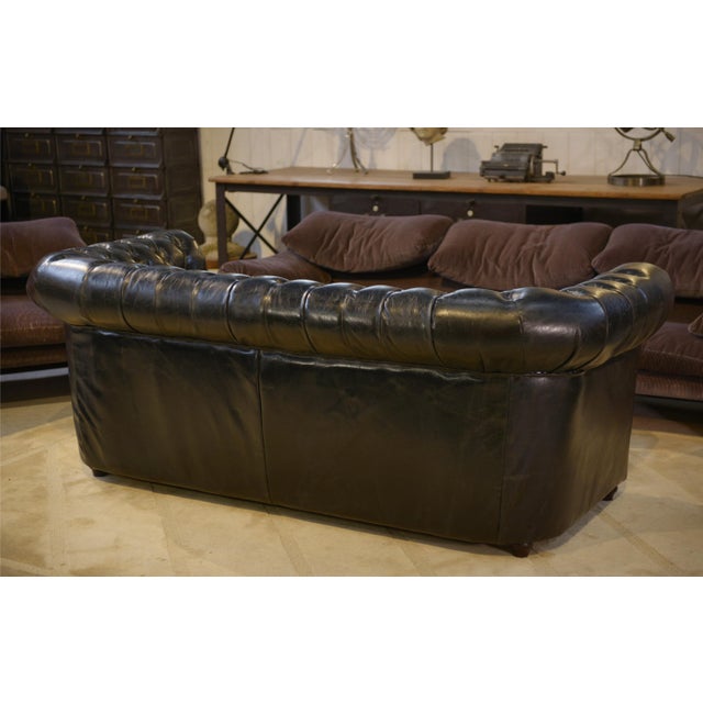 3-Seater Chesterfield Sofa in Black Leather, 1990s For Sale - Image 10 of 14