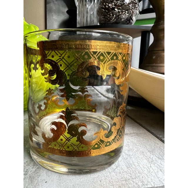 Glass 1970s Culver 22kt Gold Lowball Cocktail Glass For Sale - Image 7 of 7