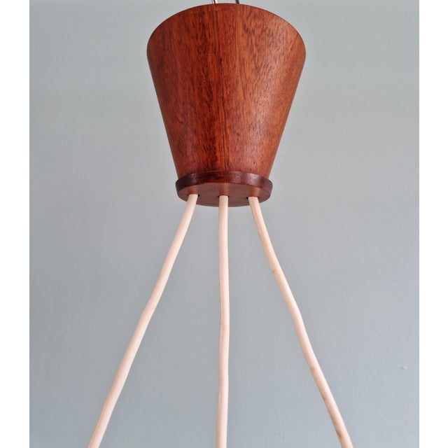 Mid-Century Teak and Sisal Rope Chandelier from Temde, 1960s For Sale - Image 12 of 18
