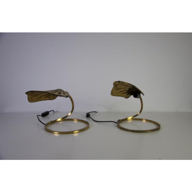 Mid-Century Modern Brass Table Lamps by Tommaso Barbi, 1960s, Set of 2 For Sale - Image 3 of 12