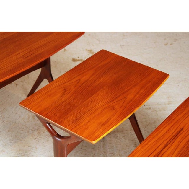 CFC Silkeborg Mid-Century Danish Teak Nestig Tables by Johannes Andersen for CFC Silkeborg, 1960s, Set of 3 For Sale - Image 4 of 15