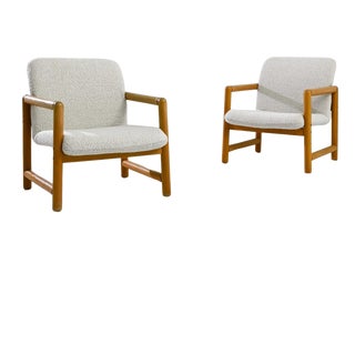 1960s Czech Upholstered Armchairs by TON, a Pair For Sale