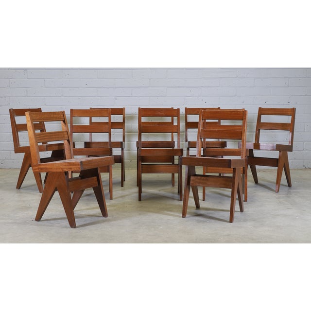 Teak Dining Chairs, France, 1960s, Set of 10 For Sale - Image 6 of 6