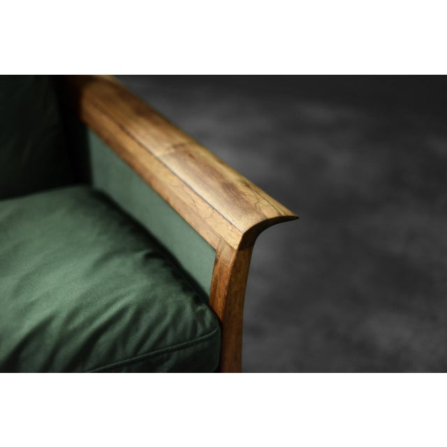 Vintage Norwegian Rosewood and Bottle Green Velour Sofa and Chair by Knut Sæter for Vatne Møbler, 1960s, Set of 2 For Sale - Image 9 of 18