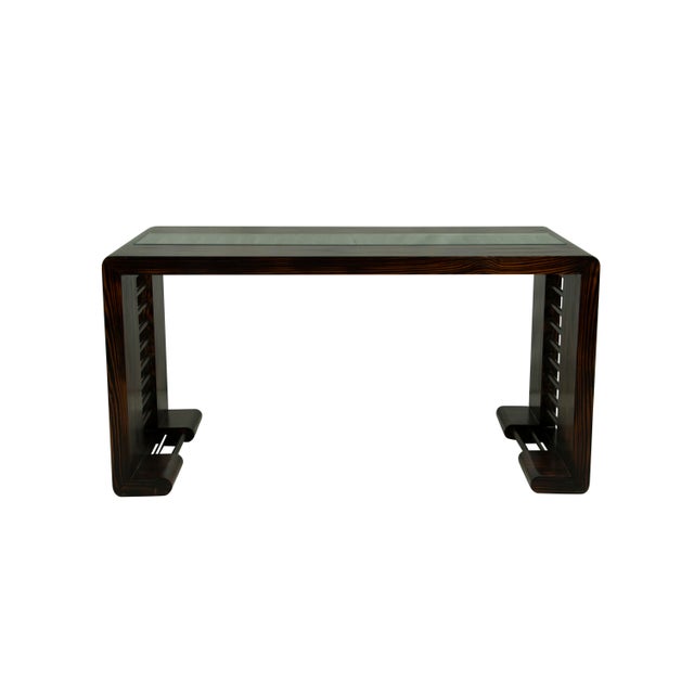 Mid-Century Modern 1970s Mid-Century Modern Industrial Wood and Brass Coffee and Cocktail Table For Sale - Image 3 of 5