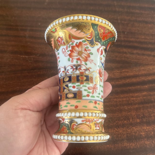 English Early 19th Century Spode Imari Spill Vase For Sale - Image 3 of 12