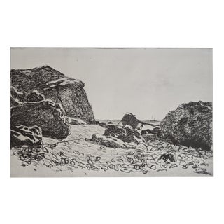After Claude Monet, Boat Between Cliffs, Lithograph For Sale