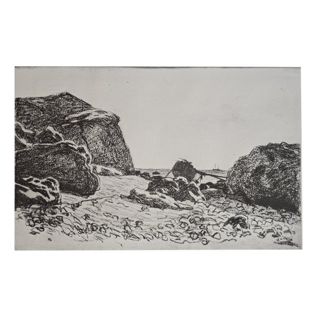 After Claude Monet, Boat Between Cliffs, Lithograph For Sale