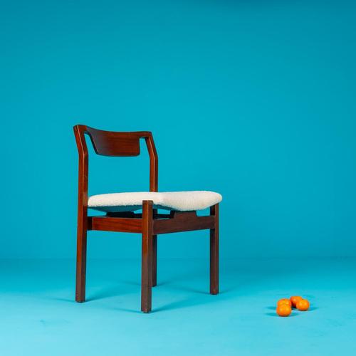 Michel Mortier (1925-2016) Series of 6 Hexagon chairs, Steiner publisher, France, 1961 Mahogany, foam and off-white...