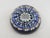 Murano Style Art Glass Paperweight Round Dark Blue Millefori Flower Design 4849b For Sale - Image 4 of 11