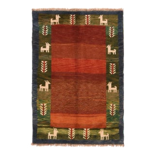 Vintage Gabbeh Rug 4'1'' X 6'0'' For Sale