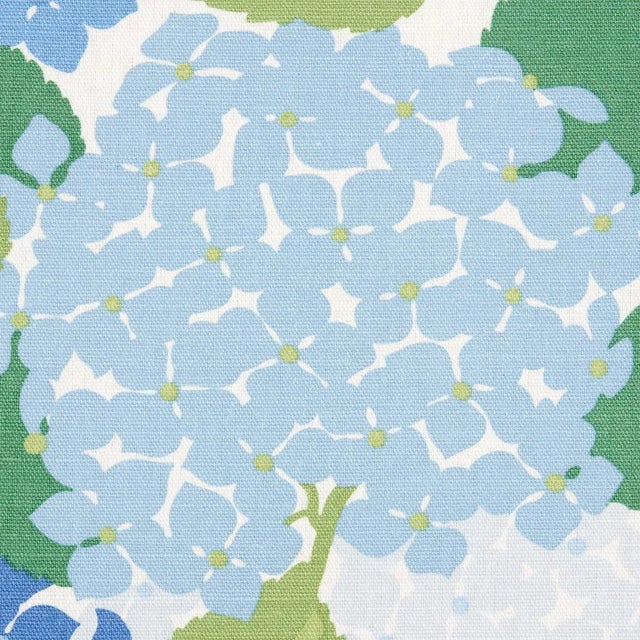 English Sample - Schumacher Hydrangea Fabric in Porcelain For Sale - Image 3 of 4