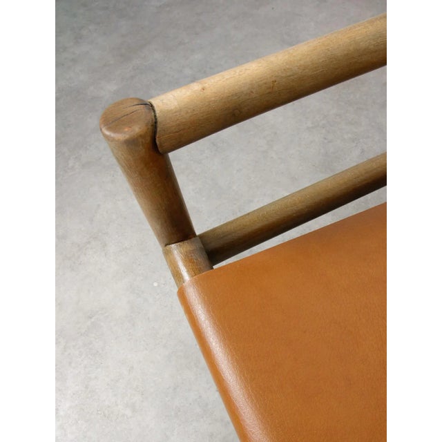 1960s Mid-Century Modern Scandinavian Armchair in Wood and Brown Leatherette, 1960s For Sale - Image 5 of 18