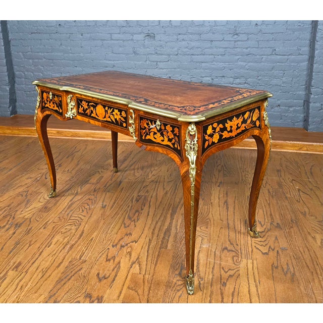 Fine 19th century Marquetry Bureau Plat, after Edward Holmes Baldock 19th century Antique Ladies Desk with Floral...